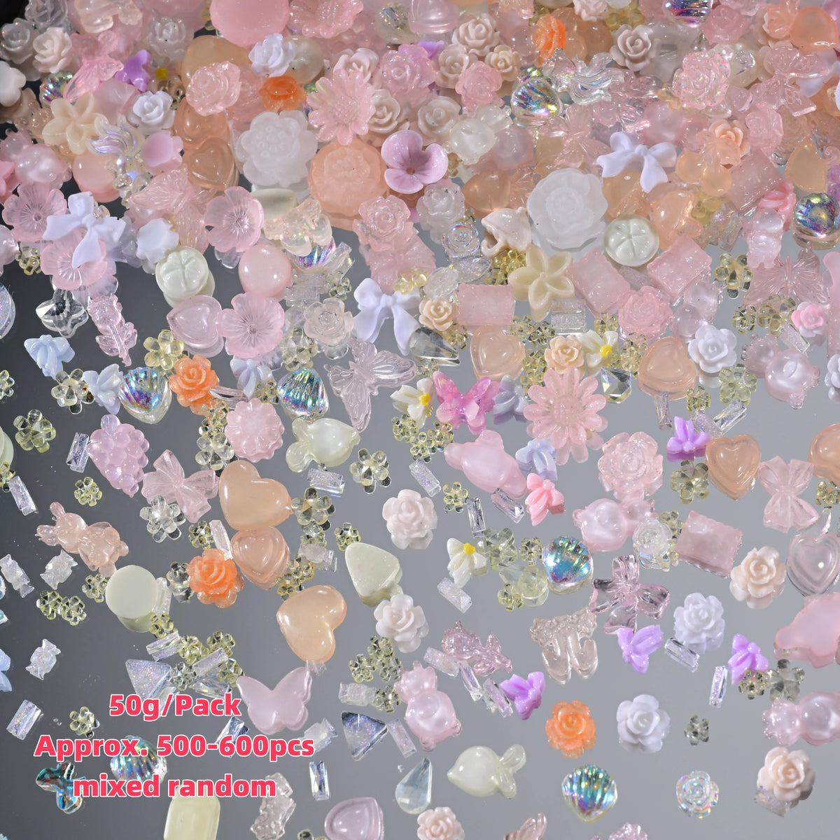 500-600pcs Bow Flower Nail Art Resin Decorations Mix Shapes Nail Charms Press on Manicure Supplies Jewelry Kawaii Accessories *&
