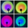 Drop Shipping USB Sunset Lamp LED Without Choice Mark Rainbow Neon Night Light Projector Photography Wall Atmosphere Lighting