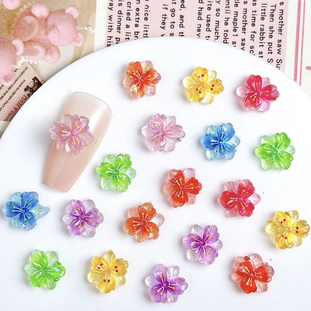 20pcs New Nail Art Cartoon Accessories Little Yellow Duck Resin Cute Nail Charms Decorations Supplies DIY 3D Cute Nail Art Parts