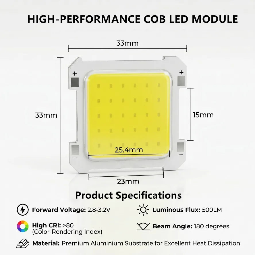 6 Light Colors 100~10PCS 3V LED COB Integrated Chip High Brightness Spotlight Tube Light Portable Camping Light Bulb Accessories