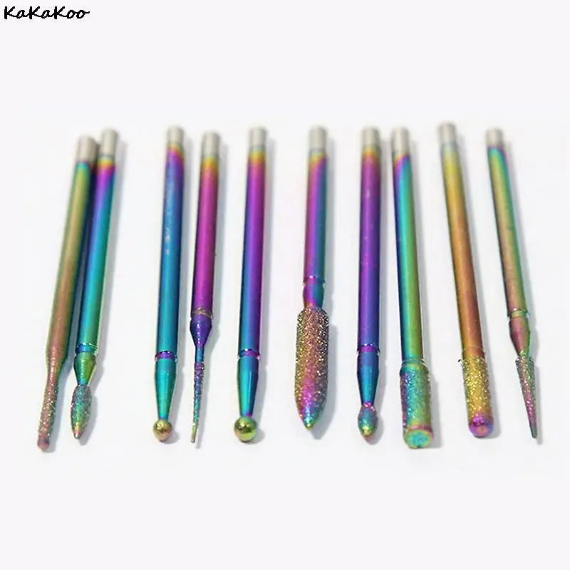 10 In 1 Nail Drill Bits Sets Electric Nail Drill Kit 3/32" Tungsten Carbide Nail Files Manicure Pedicure Set Home Salon Use