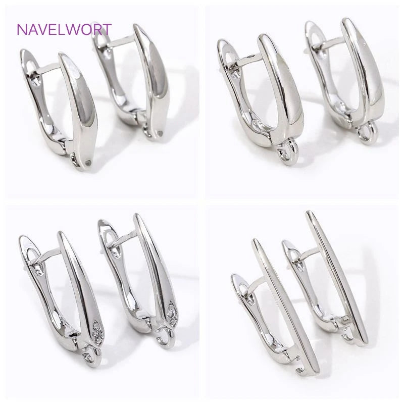 DIY Earring Making Accessories 18K Gold Plated Smooth Earring Hook Clasps Brass Metal Earwires Hooks,Jewelry Making Supplies