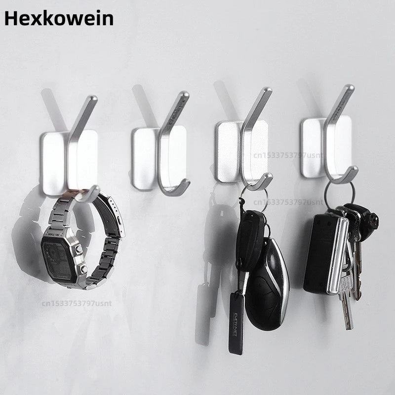 Self Adhesive Wall Hooks Towel Holder Bathroom Door Key Cloth Coat Robe Hanger Kitchen Hardware Rack Bag Hook Organizer