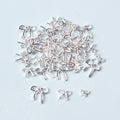 50pcs Mix Size Silver Bow Korea Style Nail Art Charms 3D Nail Decoration Bowknot Nail Accessories DIY Design