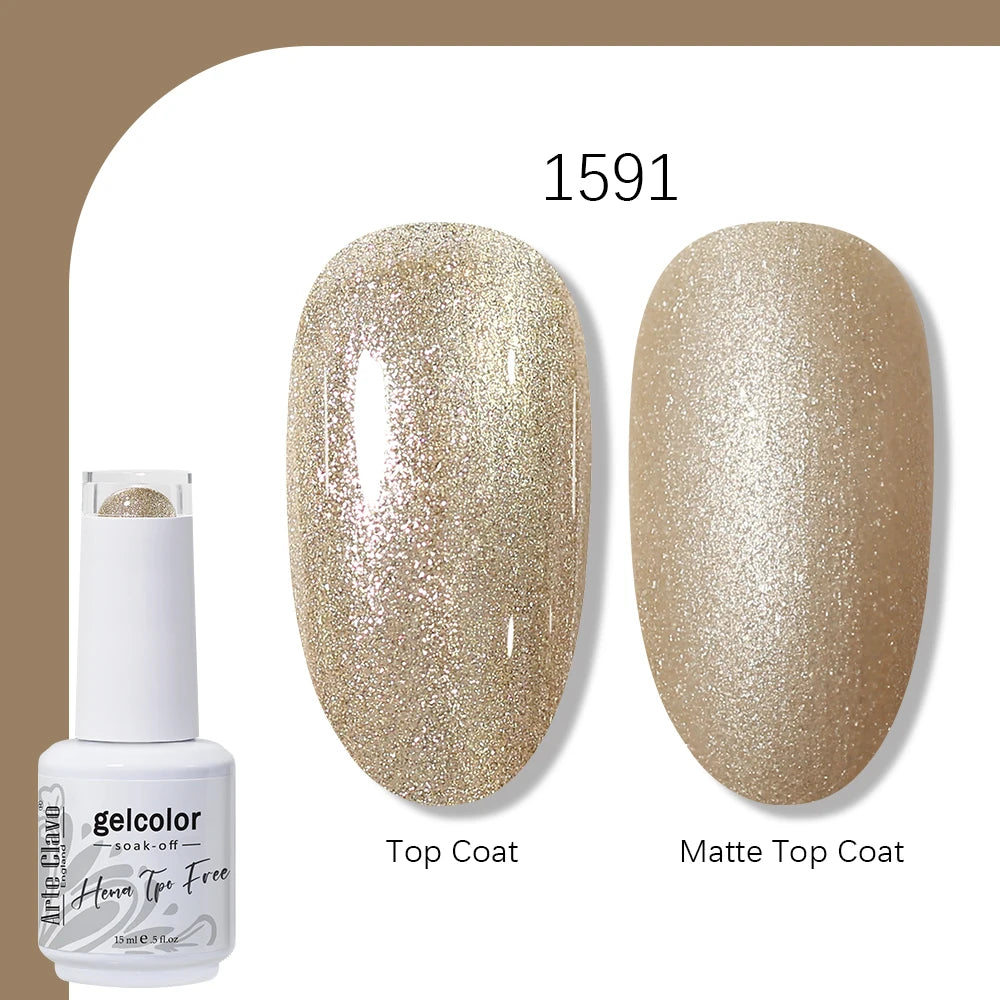 Arte Clavo HEMA TPO FREE 15ml UV LED Gel Nail Polish Soak Off Semi Permanent Daily Wear Universal Color For All Seasons Manicure