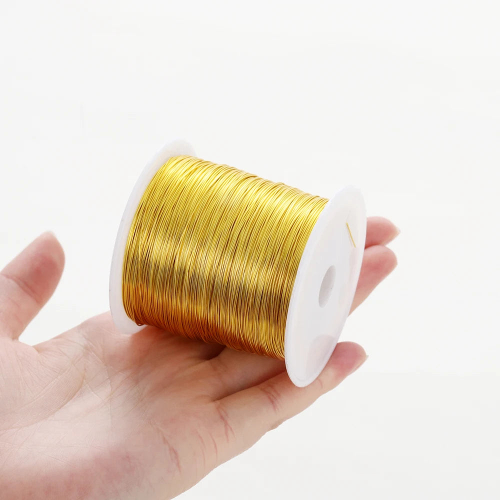 18K Real Gold Plated Copper Wire For DIY Handmade Jewelry Making Supplies Jewellery Accessories Beads Materials Wire Wholesale