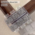 KANIU 1 Box Shiny Clear Crystal Gems Nail Rhinestones Glass AB Flat-bottomed Mixed Fancy-shaped Diamonds Manicure Decorative Set