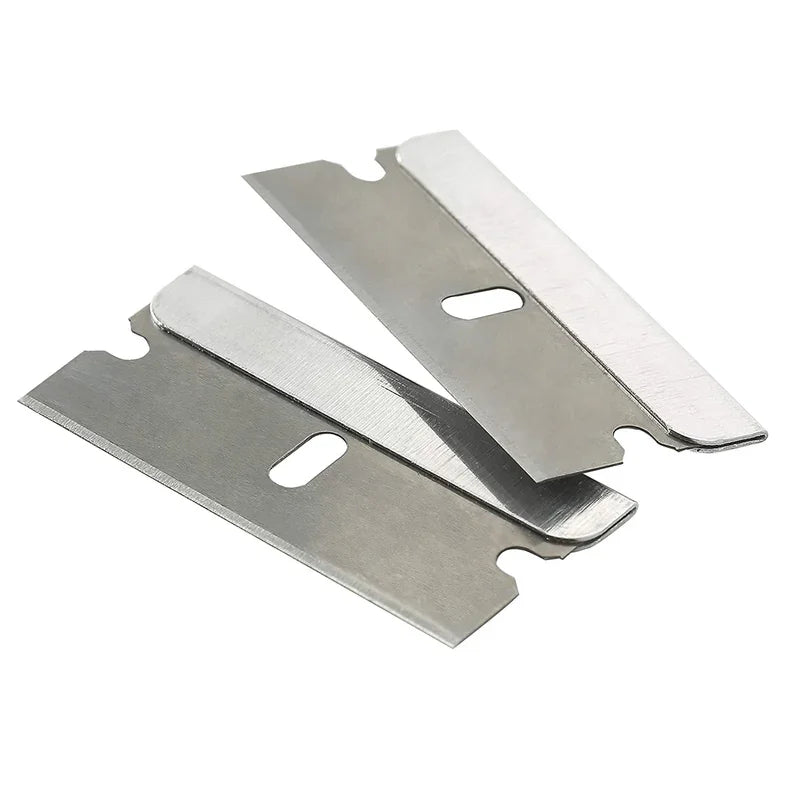50pcs 100pcs Razor Blade Scraper Metal Glass Glue Cleaner Remover Knife Replacement Carbon Steel Blade Car Tinting Tool