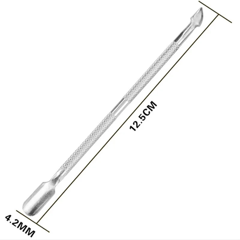 1/10Pcs Double Ended Stainless Steel Cuticle Pusher Dead Skin Push Remover for Pedicure Manicure Nail Art Cleaner Care Tool