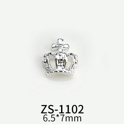 10pcs New Crown Alloy Zircon Nail Art Charms Silver Shinny Crystals Jewelry Hot Sale Nails Decoration 3D Manicure Accessories %2