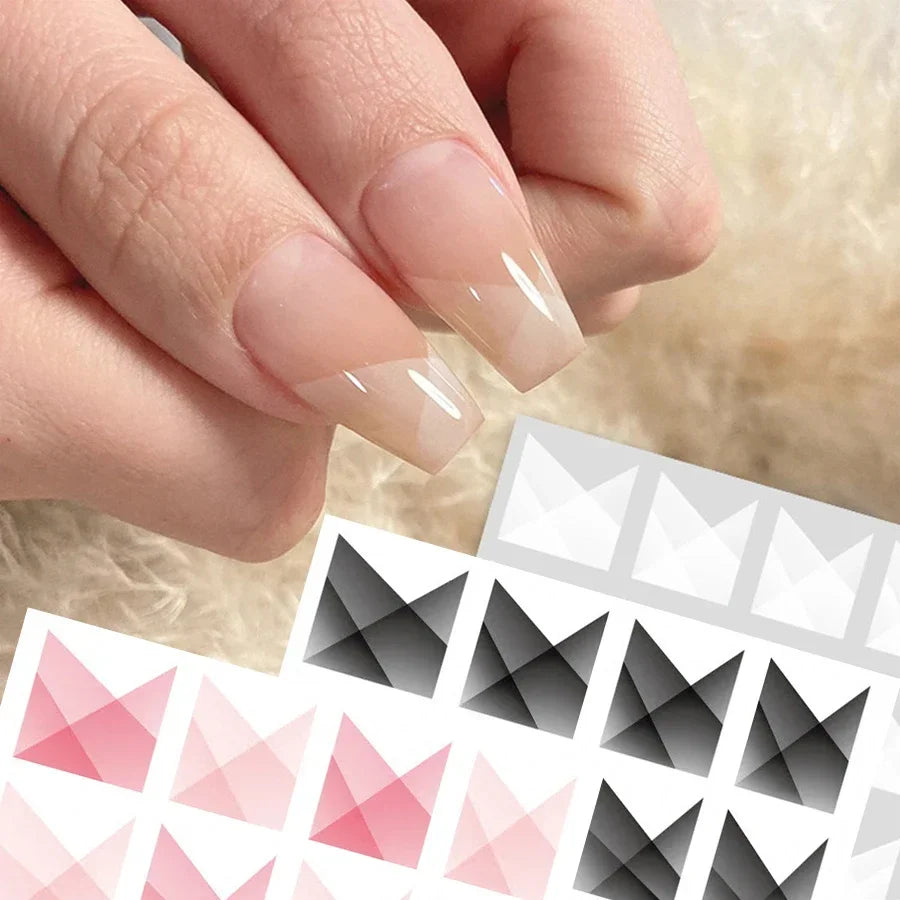3Pcs Gradient French Style Nail Stickers Ombre Nail Art Decals Easy Apply Adhesive Manicure Decorations for DIY Nail Art