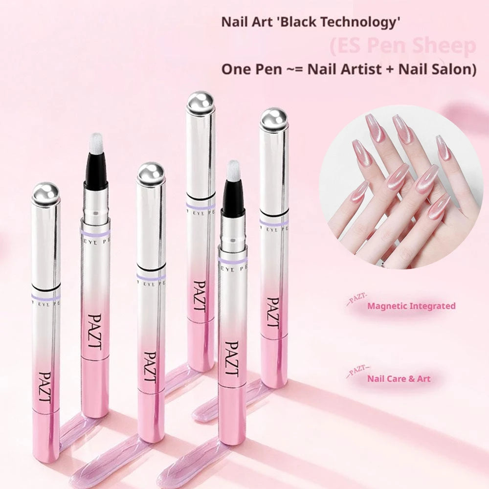 Beginner Friendly Cat Eye Magnetic Nail Gel Pen All-in-One Nail Art Pen For Gel Polish Lazy Manicure Construction Pen Nail Tool