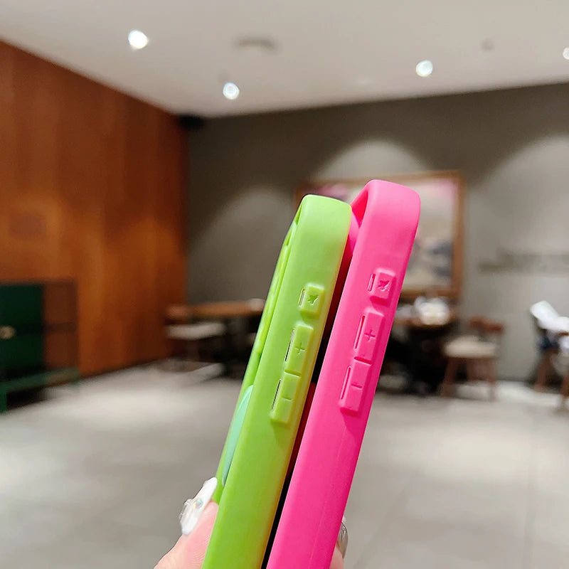 Cute INS 3D Love Heart Silicone Phone Case For iPhone 11 12 13 14 15 16 17 Air Pro Max 7 8 Plus SE2022 Shockproof Candy Cover