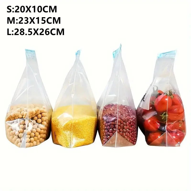 100Pcs Slider Gallon Food Storage Freezer Bags with Stand-Up Bottom Reusable Food Storage Bags Slide Zipper Bag Pouch JAF305