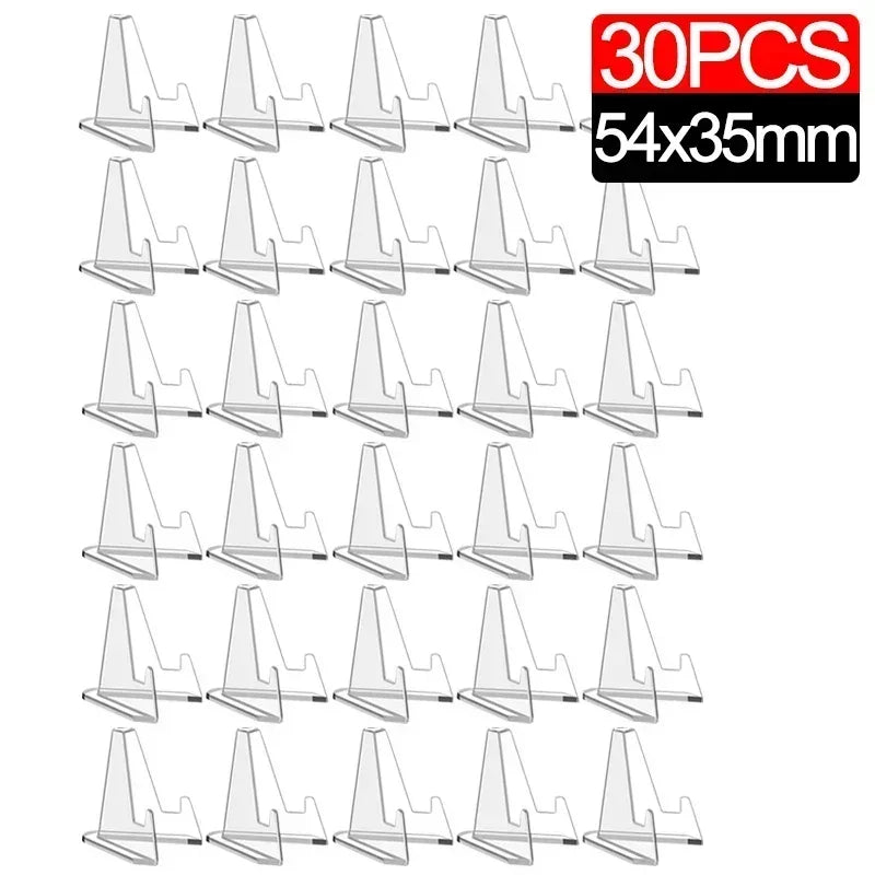 30-1PCS Acrylic Triangular Card Display Stand Mini Idol Photo Picture Holder Stands for Coin Sports Trading Cards Display Racks