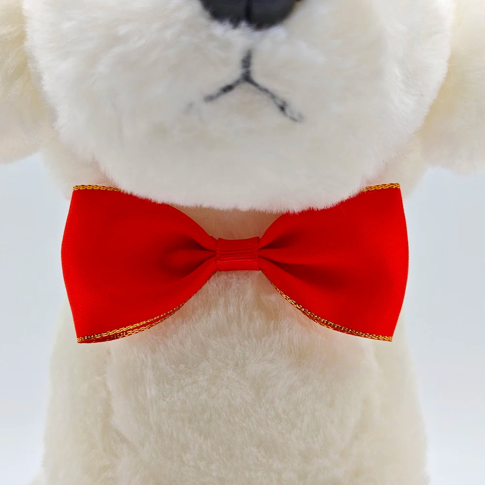 10pcs Pet Christmas Bow Tie Adjustable Xmas Dog Cat Bowtie Collar Accessories For Small Dog Cat Festival Party Decoration Gift