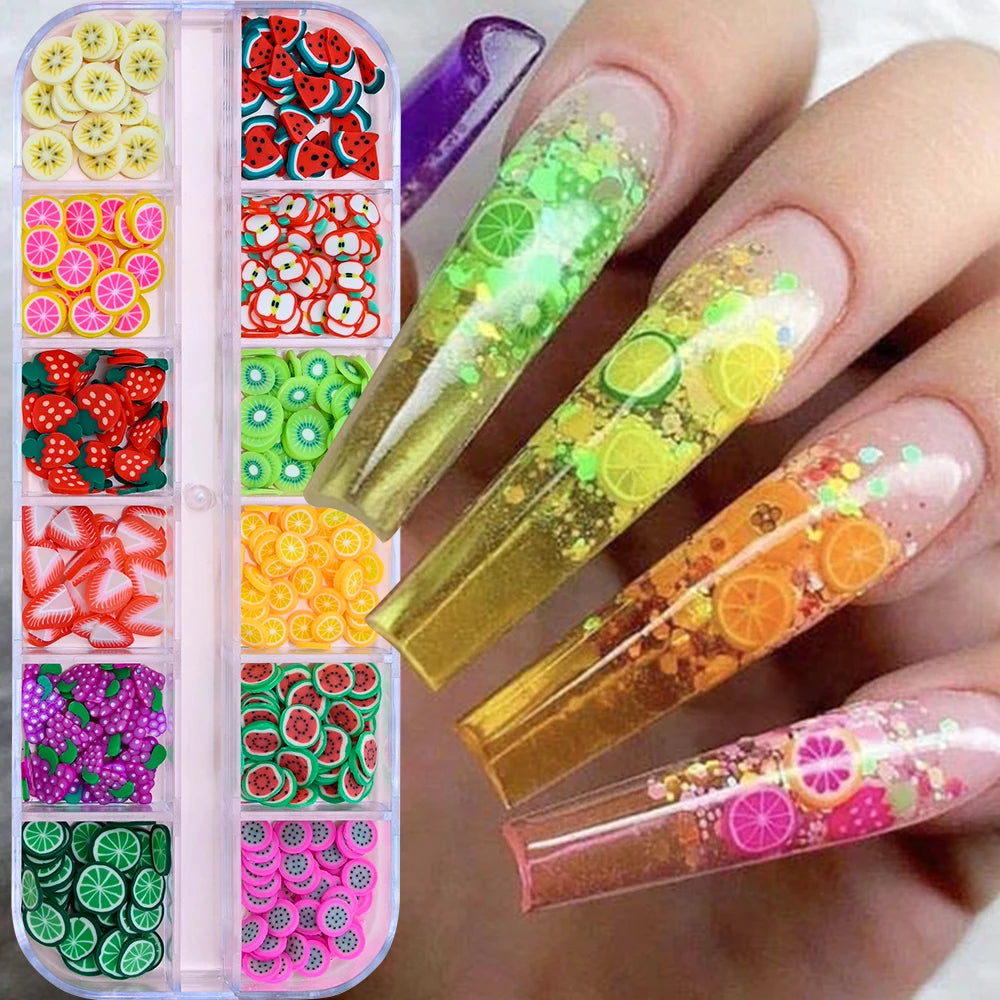 12Grids Ocean Gold Nail Art Charms Shell/Seahorse/Starfish White Half Round Pearl Gems 3D Mixed Punk Manicure Metal Rivets Studs