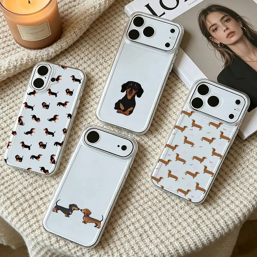 Dachshund Silhouette Dog Magnetic Silicone Case Compatible With MagSafe For IPhone 17 16 15 13 14 Pro Max 11Plus 12mini Cover
