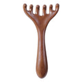 Sandalwood Five-Claw Scalp Natural Golden Massager Gua Sha Tool Back Scratcher Spa Handheld Meridian Massage Comb Hair Care
