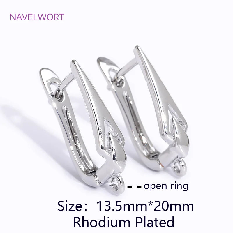 DIY Earring Making Accessories 18K Gold Plated Smooth Earring Hook Clasps Brass Metal Earwires Hooks,Jewelry Making Supplies