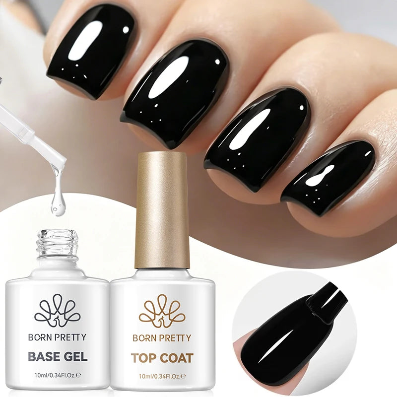 BORN PRETTY 10ml Base Gel Super Top Coat for Gel Nail Polish Semi Permanent Functions Gel Long Lasting Soak Off LED UV Gel