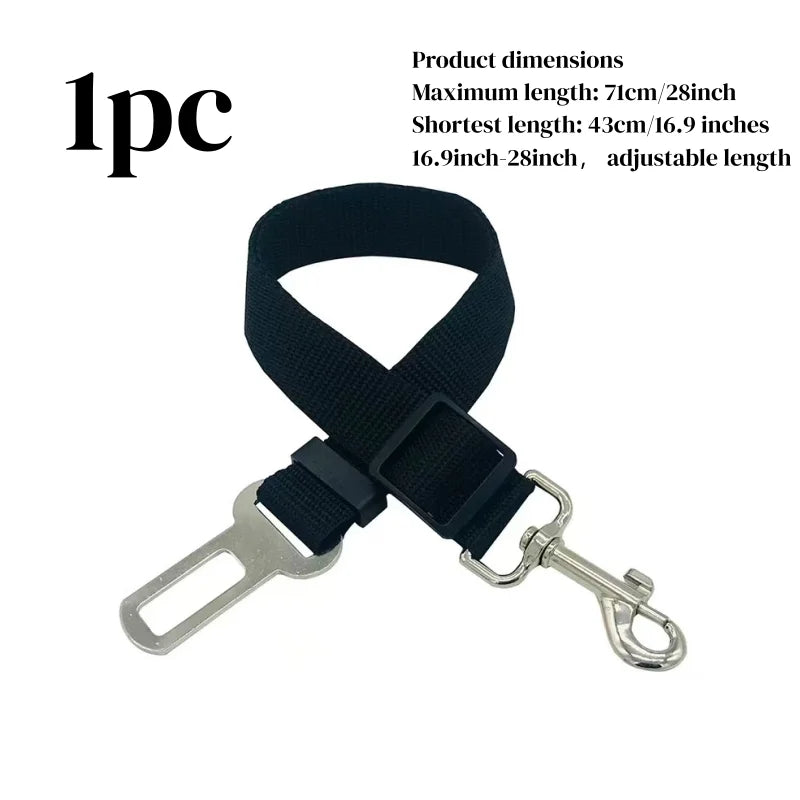 Car Pet Seat Belt, Adjustable Safety Rope, Rust Proof Hook and 360° Rotating Buckle, Used for Trucks and Station Wagons