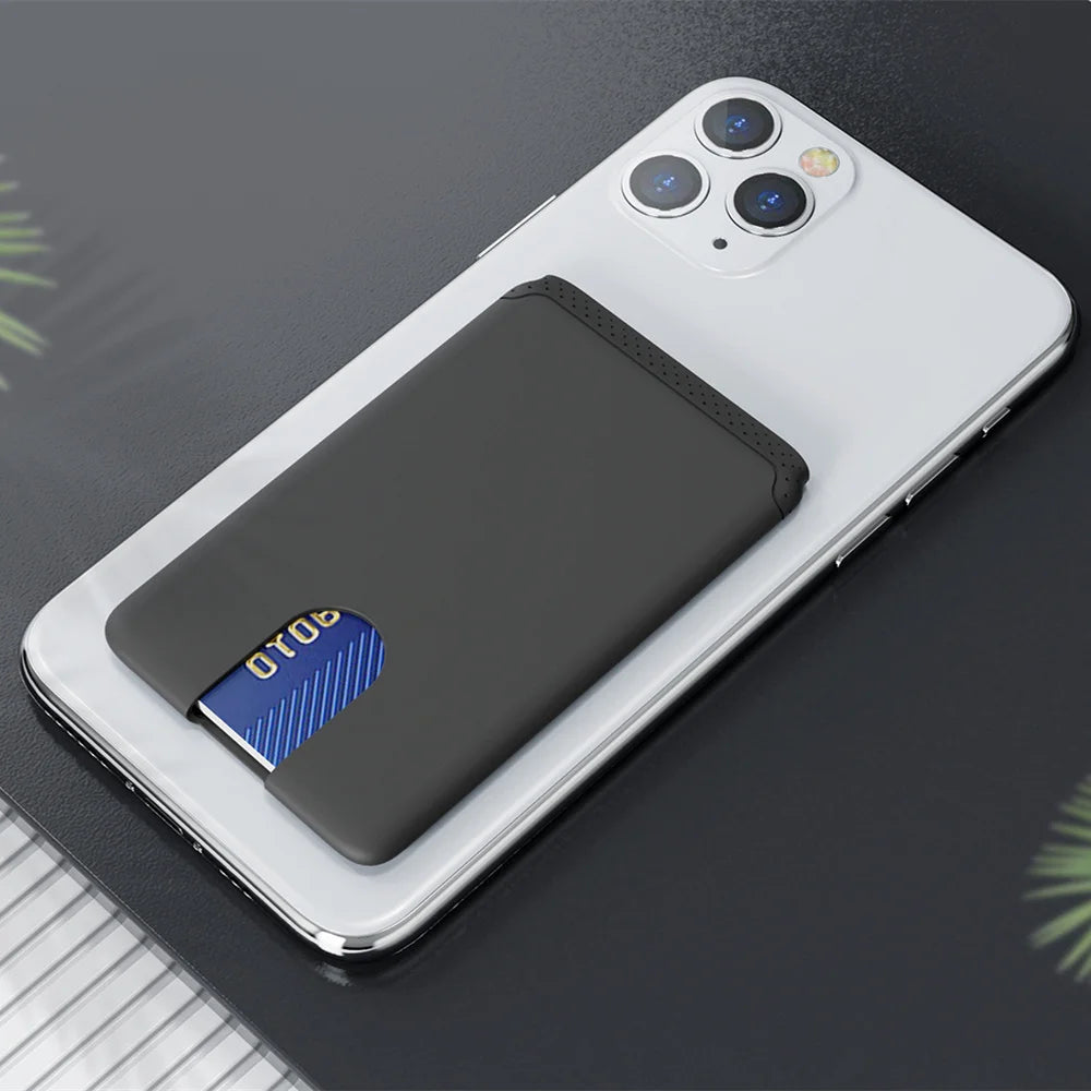 Mobile Phone Card Holder Stick on Anti Falling Credit Cardholder Easy Push 3M Adhesive Soft Silicone Phone Wallet Compatible