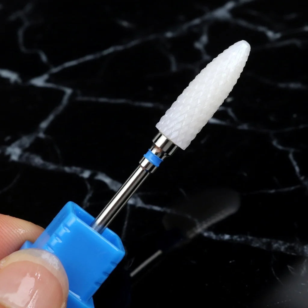 Long Ceramic Nail Drill Bit 3/32" Rotary Burr Bits For Manicure Pedicure Electric Drill Accessories Nail Tools Milling Cutt