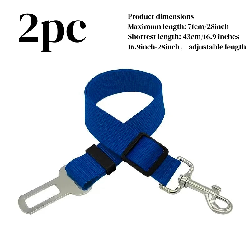 Car Pet Seat Belt, Adjustable Safety Rope, Rust Proof Hook and 360° Rotating Buckle, Used for Trucks and Station Wagons