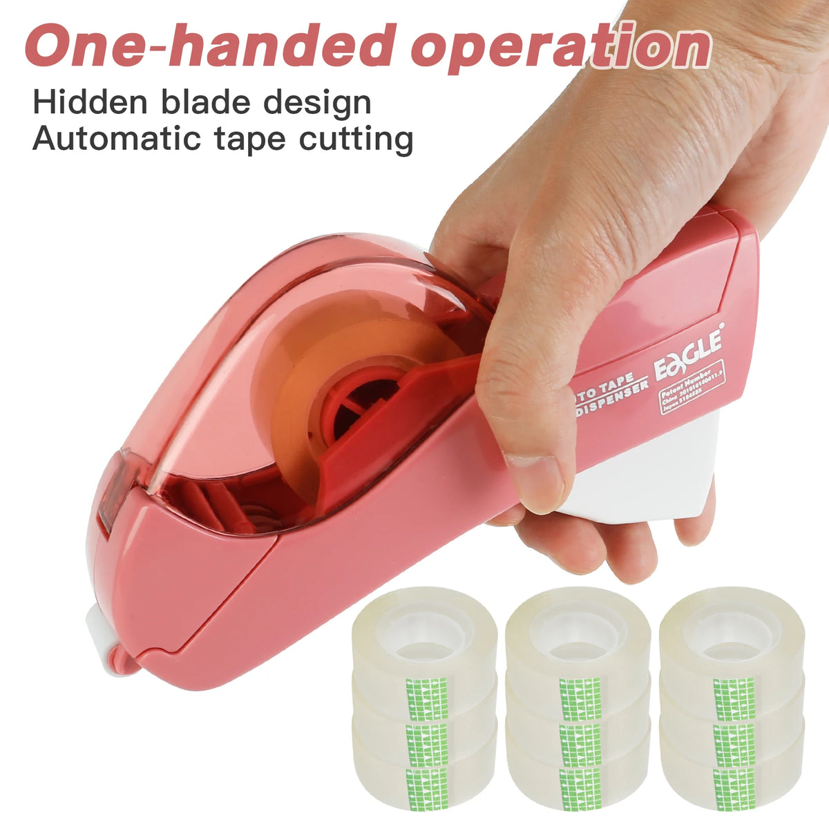 Auto Tape Dispenser Cutter With Tow Roll Tape Portable Stationery Hand Held Tape Holder For Wrapping Office Home School Supplies