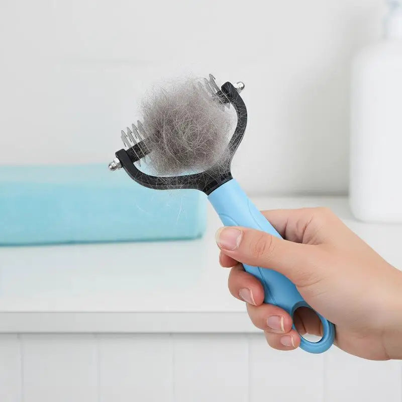 Professional 2 in 1 Pet Dematting Deshedding Brush Dog Cat Hair Remover for Small Medium Large Pet Grooming