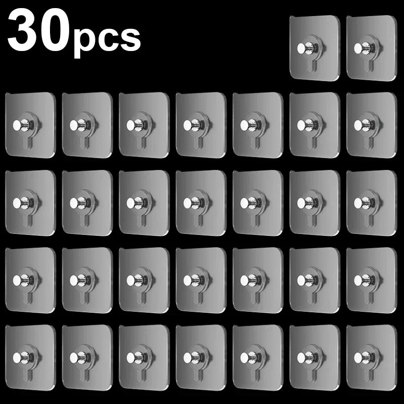Premium Adhesive Wall Hooks Multipack - Crystal Clear Picture Hangers for Home/Office