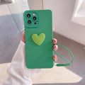 Cute 3D Love Heart Silicone Case For Iphone 14 Plus 13 Pro Max 12 Mini 11 X Xs Xr 7 8 14plus Iphone14 Lanyard Wrist Strap Cover