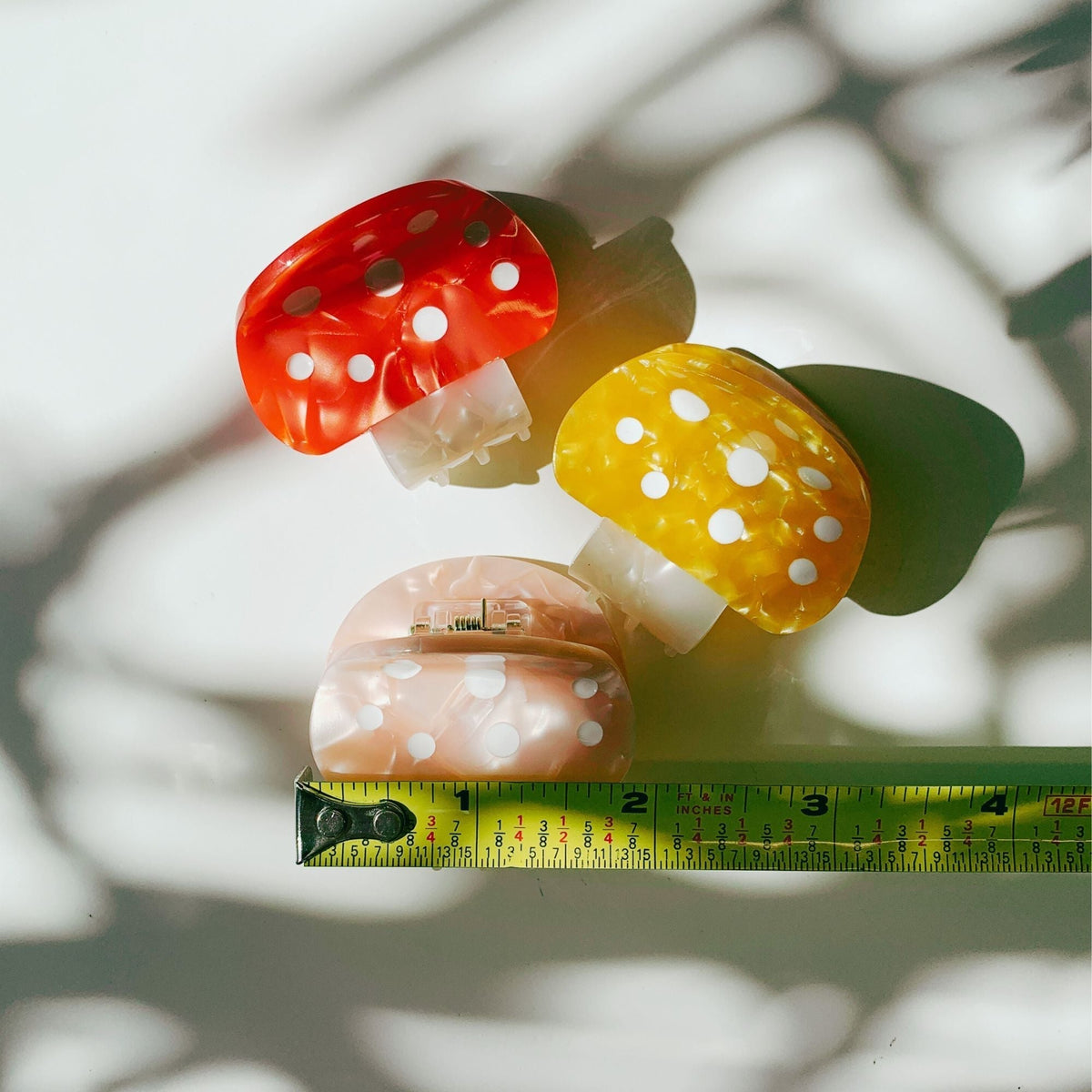 Set of 3 Velvet Claws Mini Mushroom Hair Clips