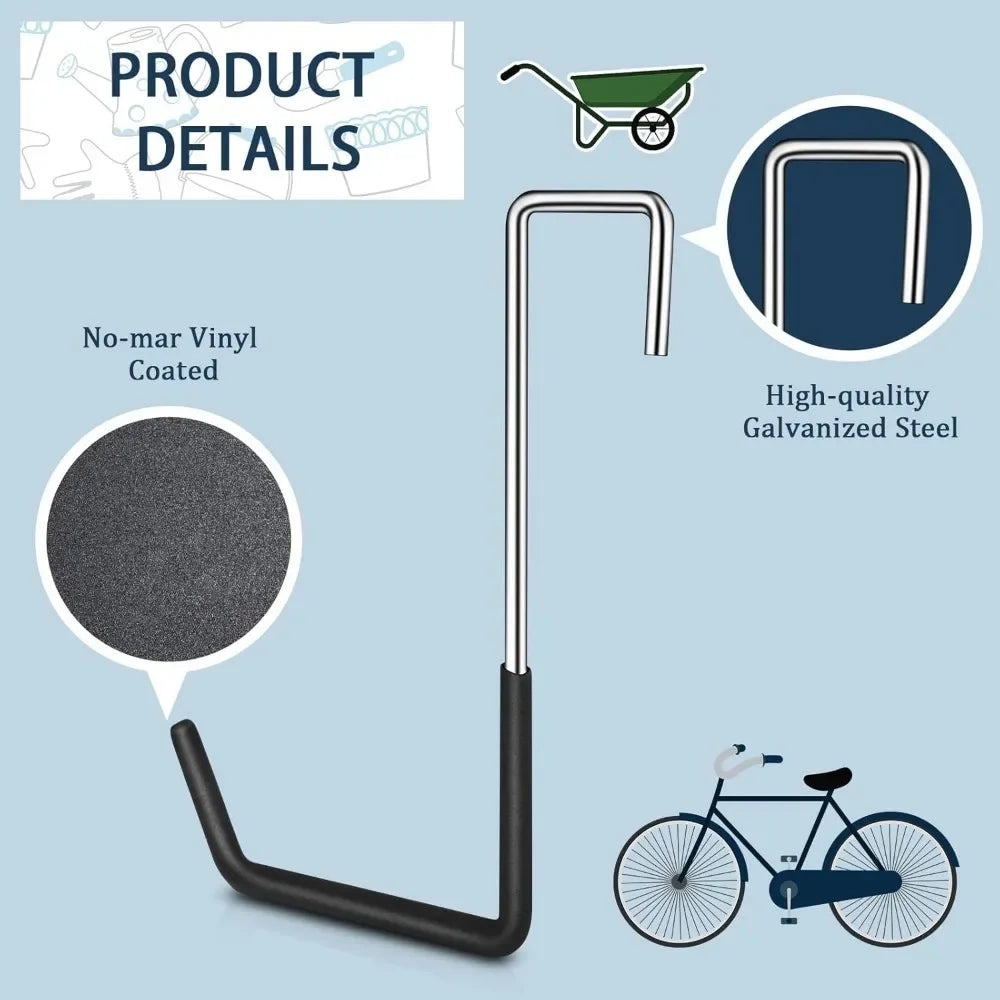 2025 1Pcs Hanging Hooks Vinyl Coated Heavy Duty Large Garage Wall Hook Rafter Hanger Hook Garage Bike Ladder Hooks Good