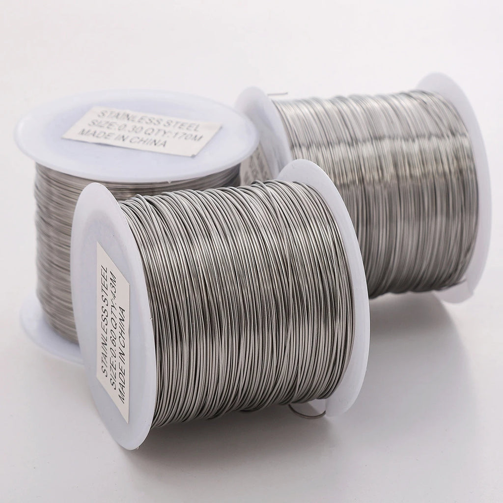 1Roll 304 Stainless Steel Wire Handmade Beading Wire, Size 0.2-0.6mm, For DIY Craft And Jewelry Making Supplies