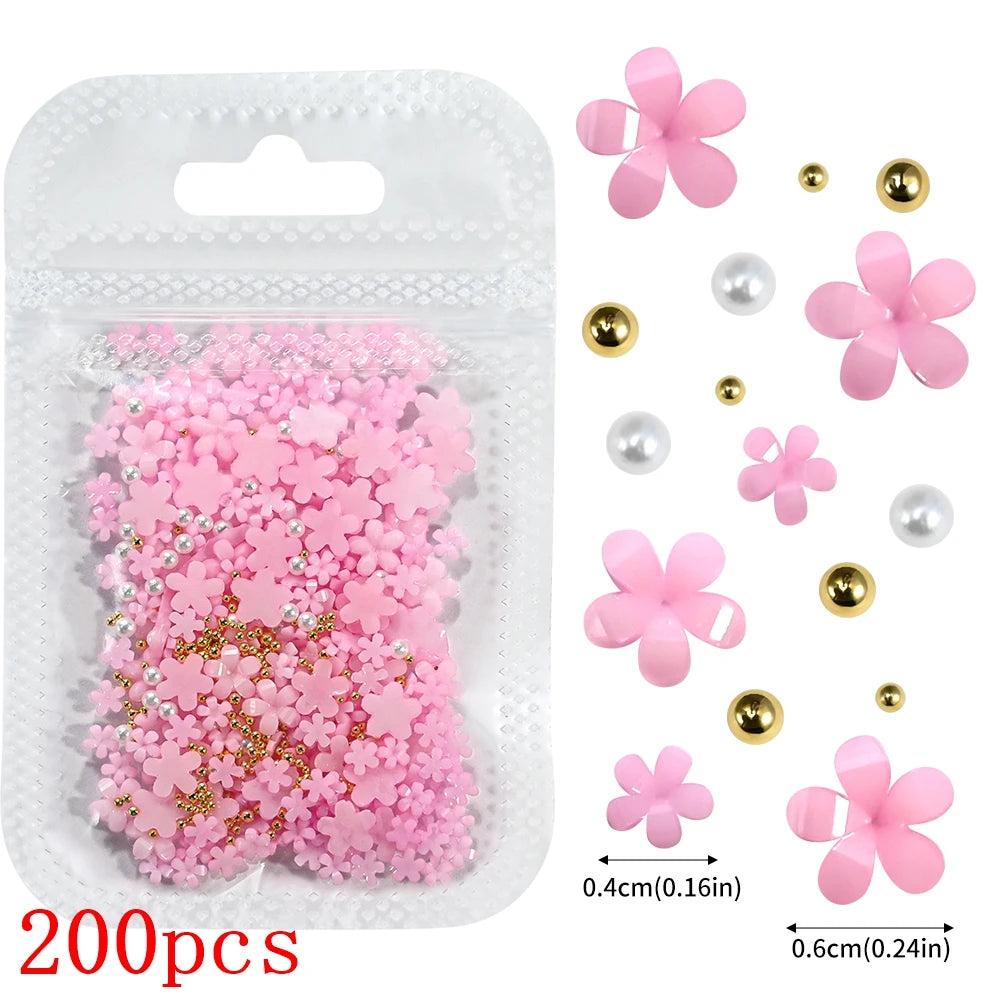 500-600pcs Bow Flower Nail Art Resin Decorations Mix Shapes Nail Charms Press on Manicure Supplies Jewelry Kawaii Accessories *&