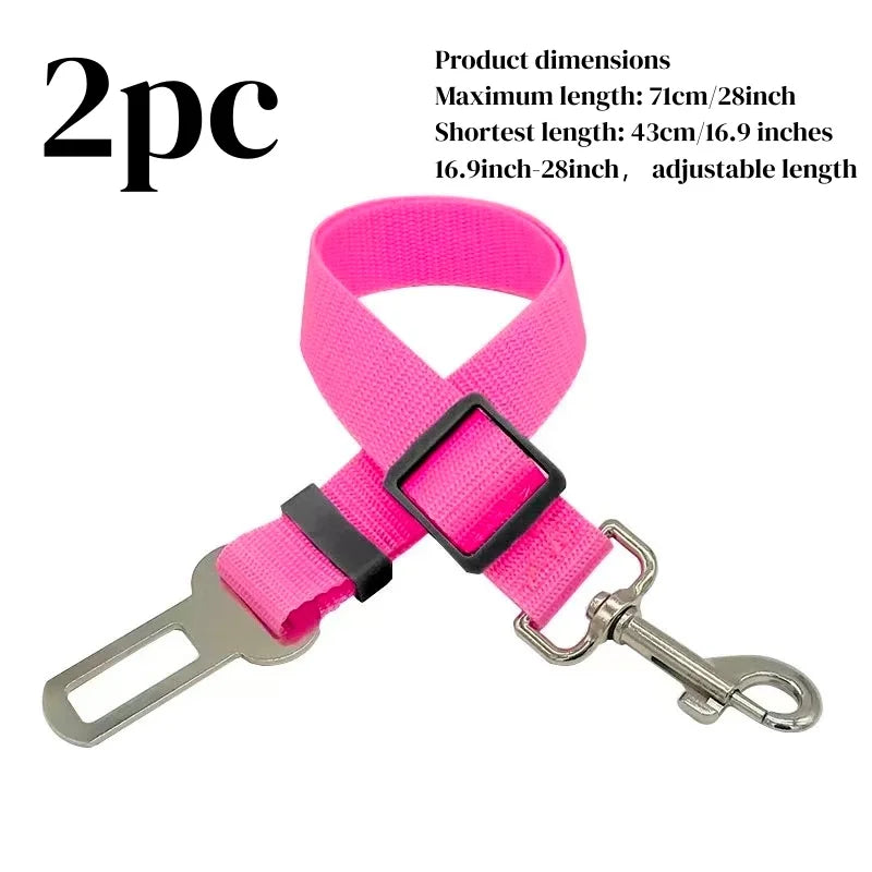 Car Pet Seat Belt, Adjustable Safety Rope, Rust Proof Hook and 360° Rotating Buckle, Used for Trucks and Station Wagons