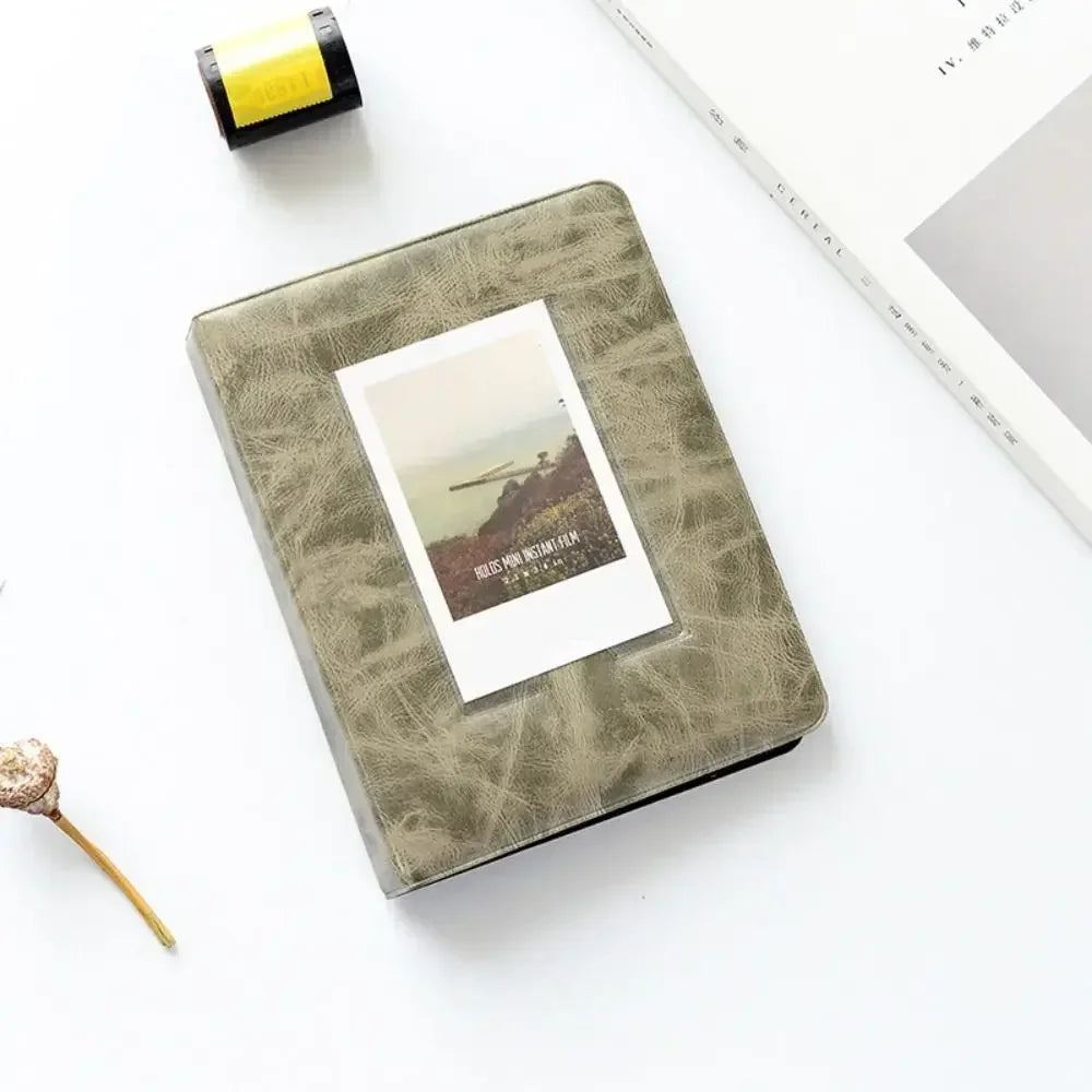 Retro 3 Inches 64 Pocket Photo Album Mini Instant Album Polarized Photo Album Picture Case Storage