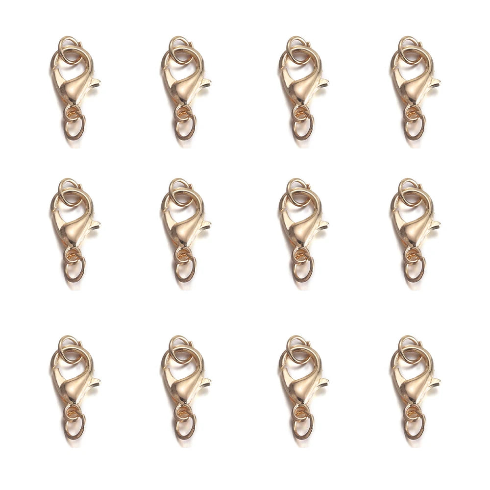 50Pcs Lobster Clasps Hooks with 100Pcs Jump Rings End Clasps Bracelet Necklace Connectors for DIY Jewelry Making Supplies