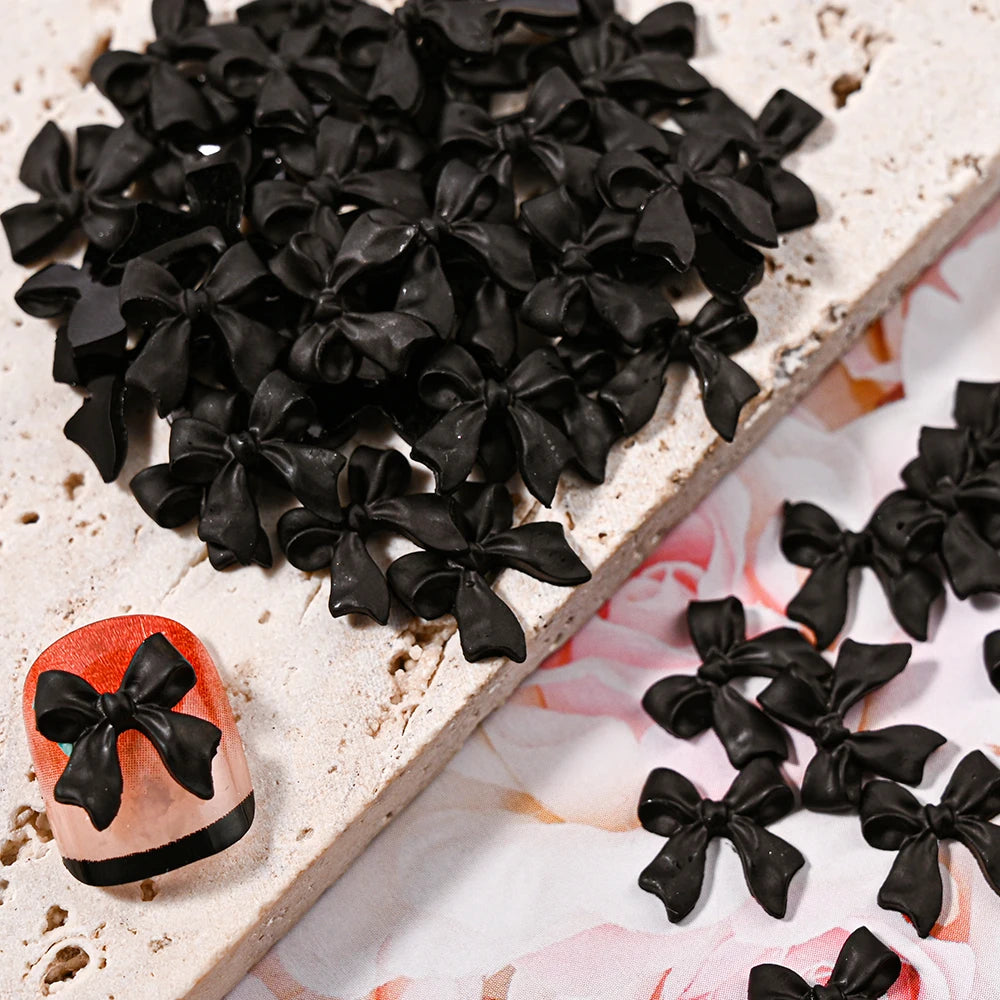 50pcs Leopard Print Bow Nail Art Decorations 10mm 3D Resin Leopard Ribbon Nail Charms Leopard Designs Acrylic Nail Art Supplies