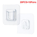1-10Pairs Double-Sided Adhesive Wall Hooks Transparent Suction Cup Sucker Hooks Bedroom Kitchen Multi-purpose Organizer Holders