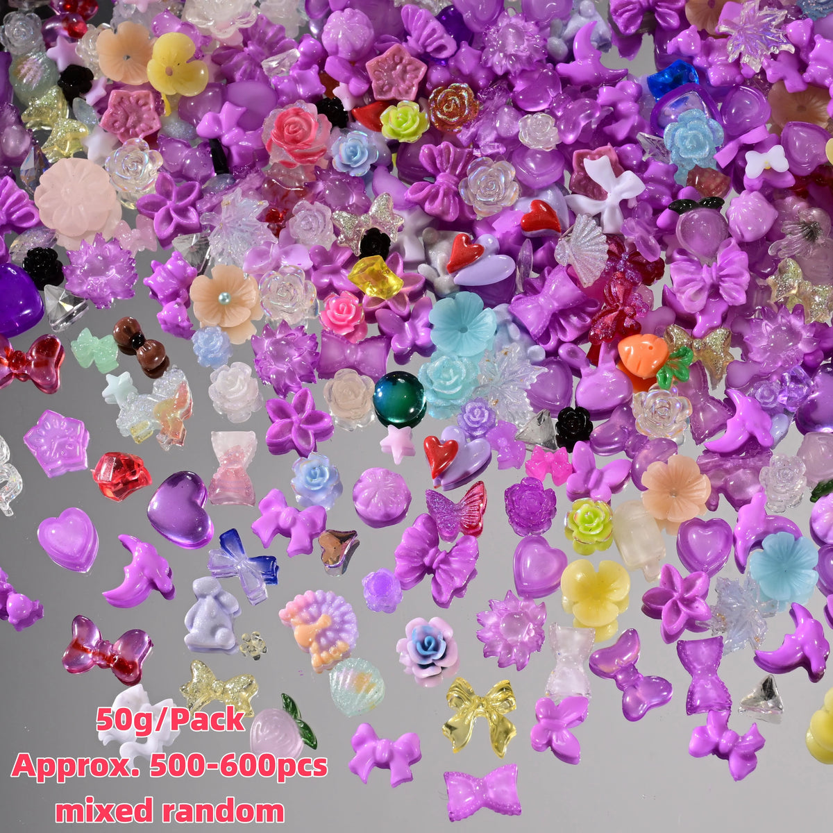 500-600pcs Bow Flower Nail Art Resin Decorations Mix Shapes Nail Charms Press on Manicure Supplies Jewelry Kawaii Accessories *&