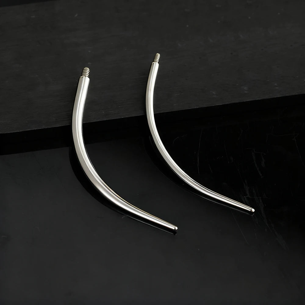 Right Grand ASTM F136 Titanium Curved Internal Threaded Pin Screw On Assistant Tool 16/14G Piercing Taper for Nose Navel Eyebrow