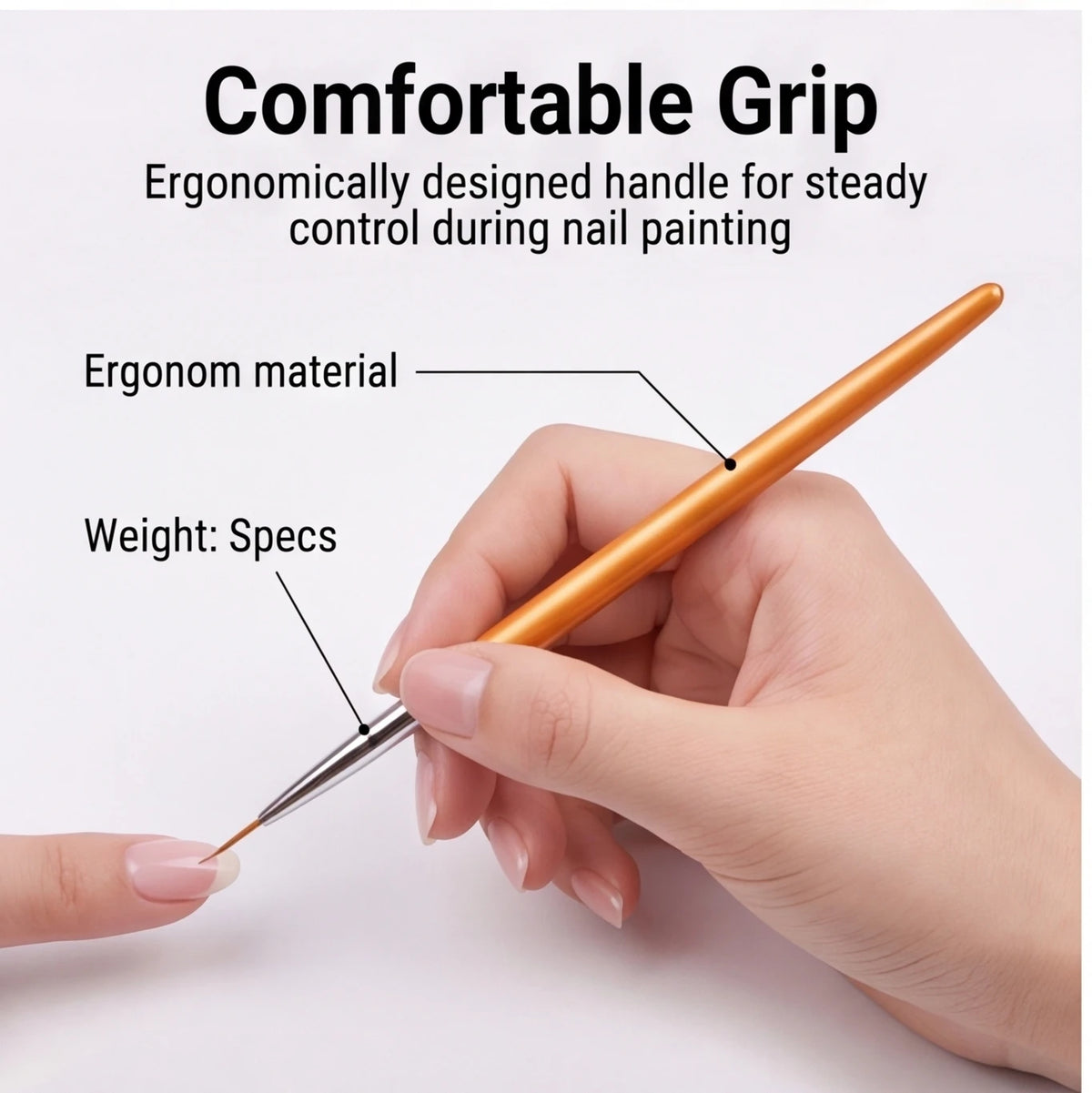 3Pcs DIY Nail Drawing Pen – Acrylic French Stripe Liner Brush for 3D Tips, Lines & Stripes, UV Gel Painting Tool