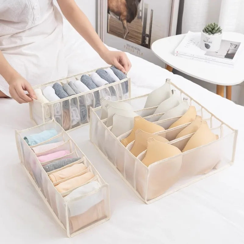 Underwear Storage Basket Bra Panties Socks Household Drawer Storage Separate Box Wardrobe Clothes Pants Compartments Organizer