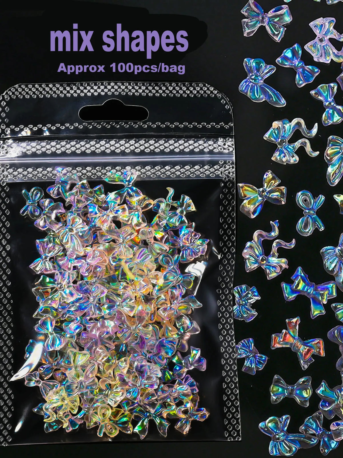500-600pcs Bow Flower Nail Art Resin Decorations Mix Shapes Nail Charms Press on Manicure Supplies Jewelry Kawaii Accessories *&