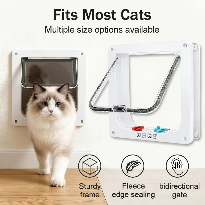 1 set, four-way safety lock flip door | weatherproof PVC pet door, suitable for cats and dogs, cat doors, dog doors