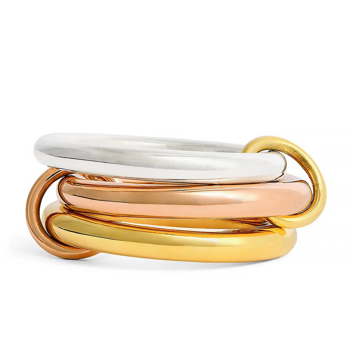 Gothic Multi-layer Metal Two-tone Stacking Rings for Women PVD Waterproof Stainless Steel CZ Zircon Finger Ring Designer Jewelry