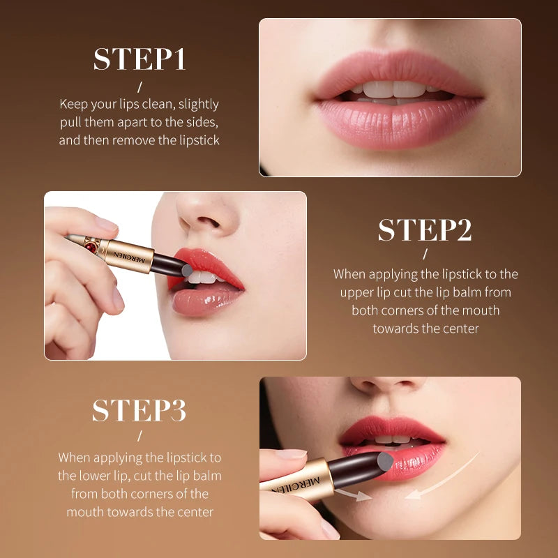 Mercilen 5-Color Obsidian Secret Realm Long-Lasting Color Fixing Essence Lipstick, Moisturizing Lip Balm, Long-Lasting, Waterproof, Smooth, Non-Sticky, No Residue, Suitable for All Skin Tones, Suitable for Casual Wear, Specia